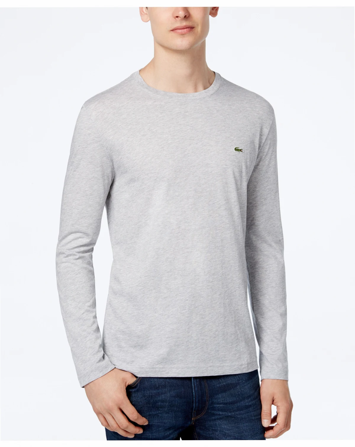 Men's Long Sleeve Crew Neck Jersey T-Shirt