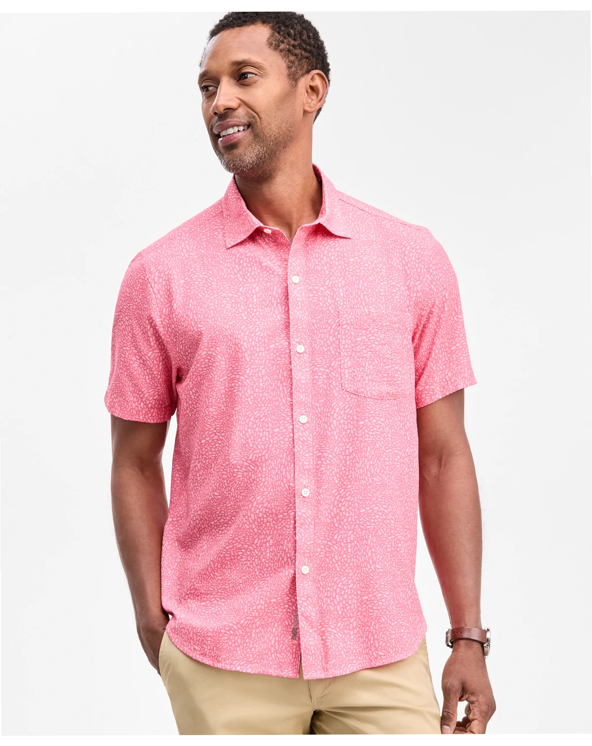 Men's Coast Dot Drift Printed Short-Sleeve Shirt