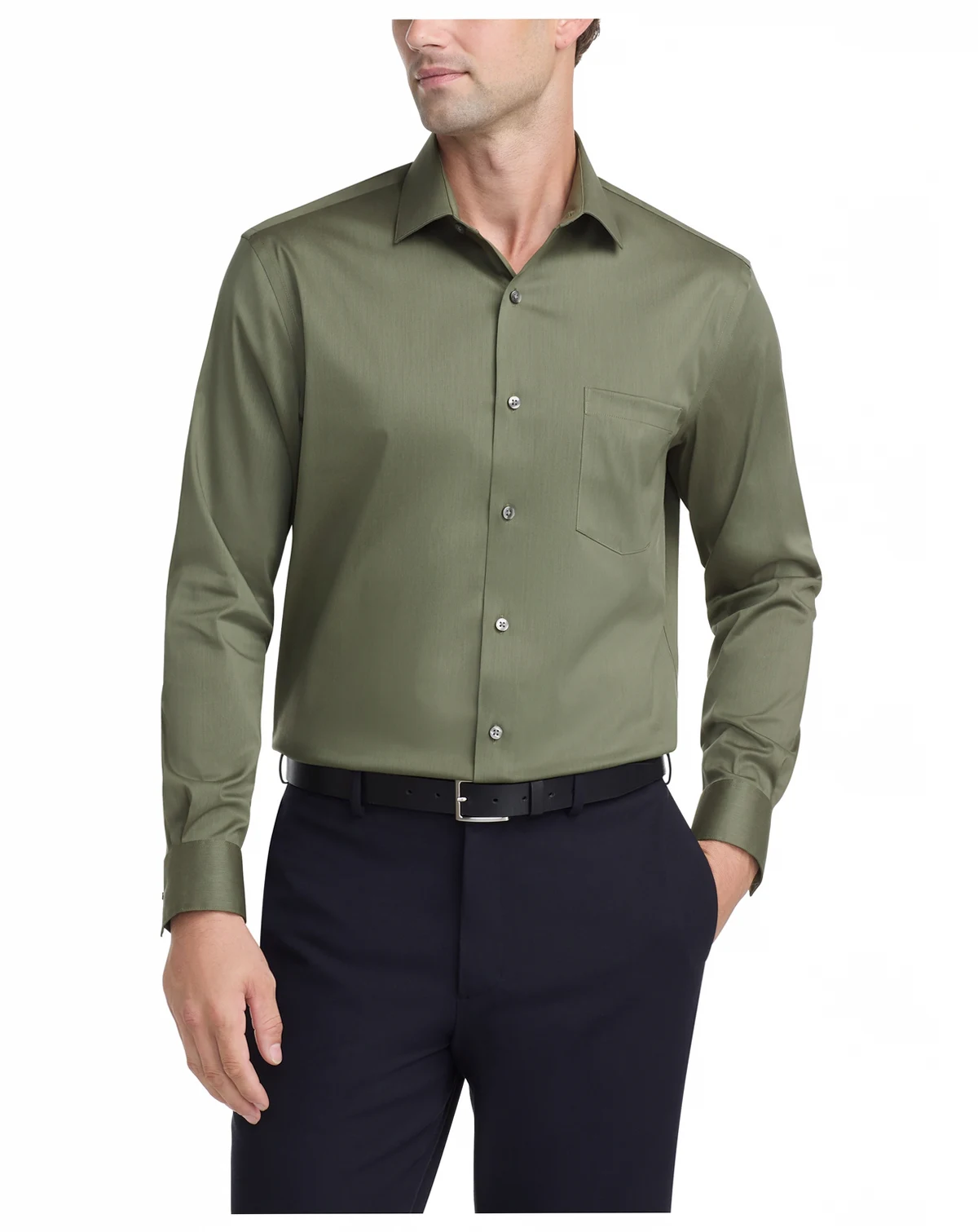 Men's Regular Fit Ultra Wrinkle Free Flex Collar Dress Shirt