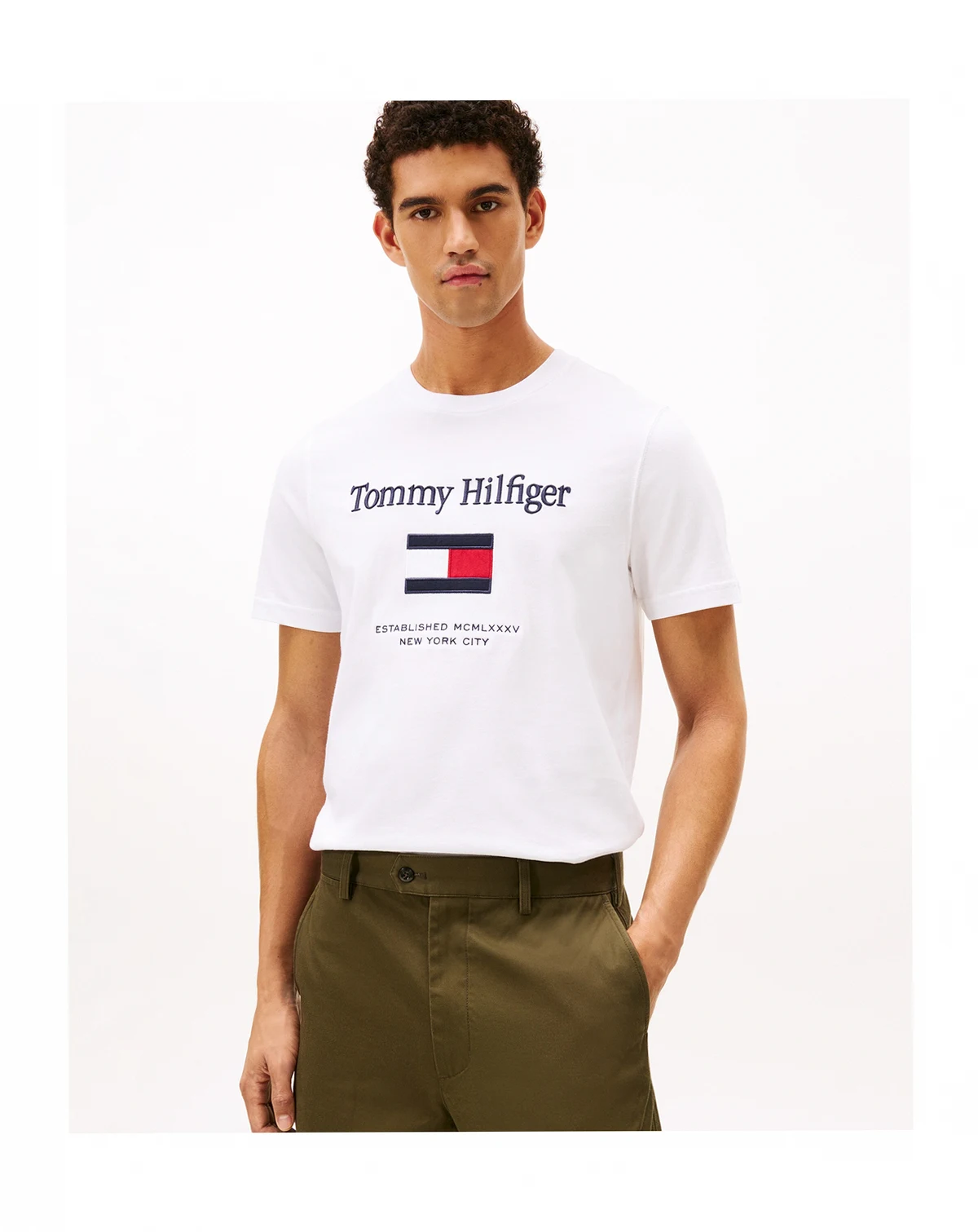 Men's Logo Embroidered Flag T-Shirt
