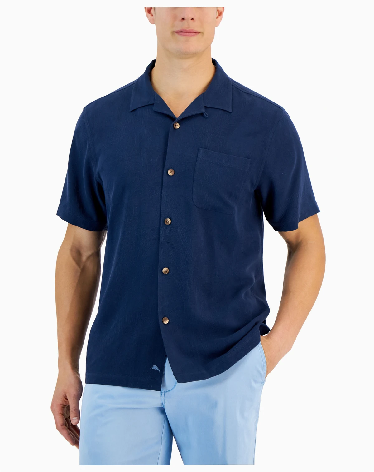 Men's Al Fresco Tropics Silk Jacquard Short-Sleeve Shirt