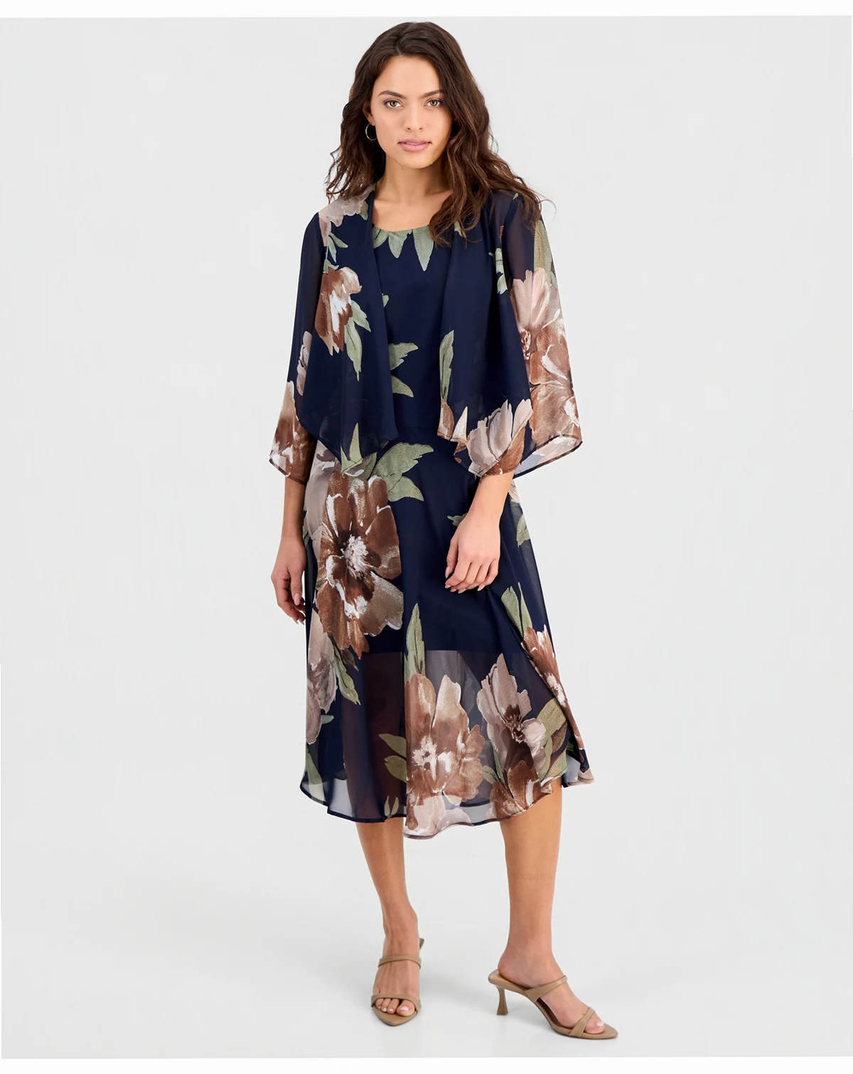 Petite Floral Chiffon Jacket Dress