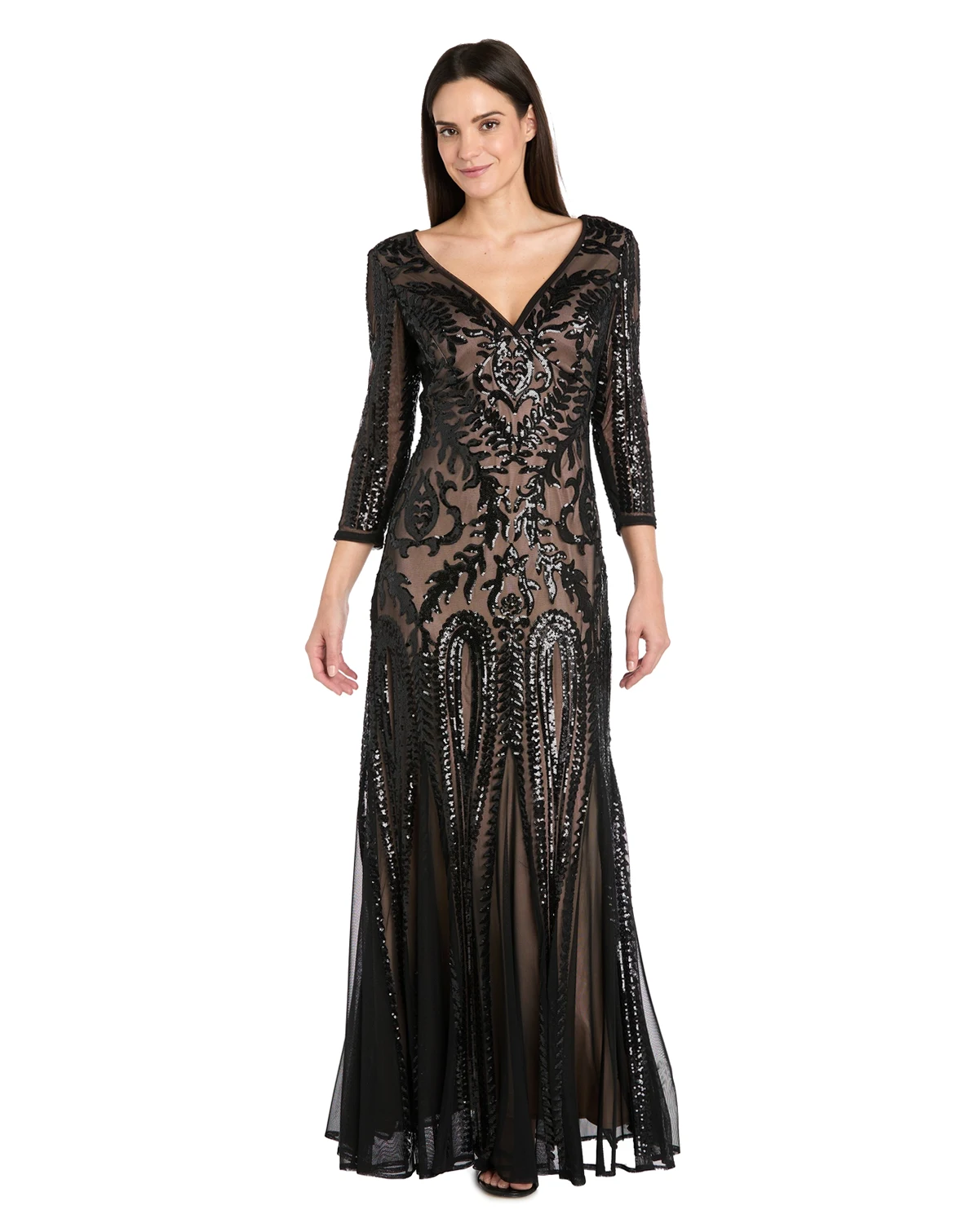 Petite Beaded V-Neck Dress