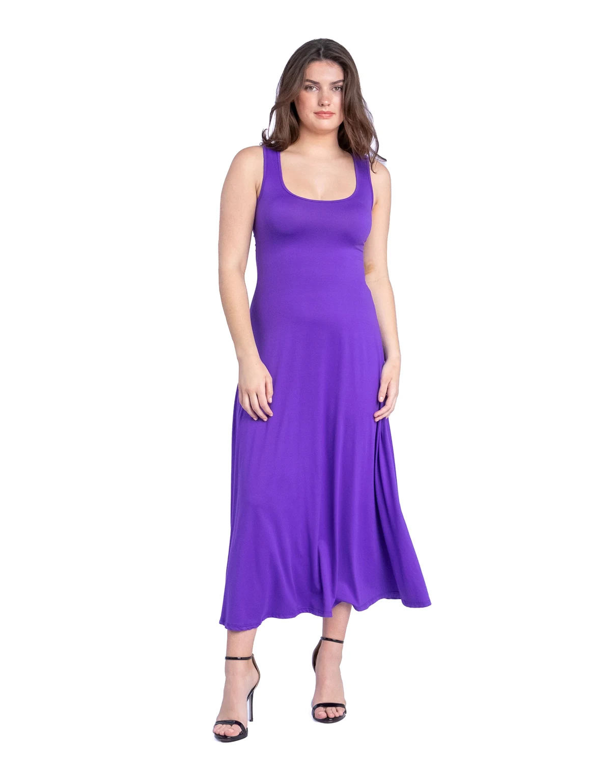 Petite Slim Fit A-Line Sleeveless Maxi Dress