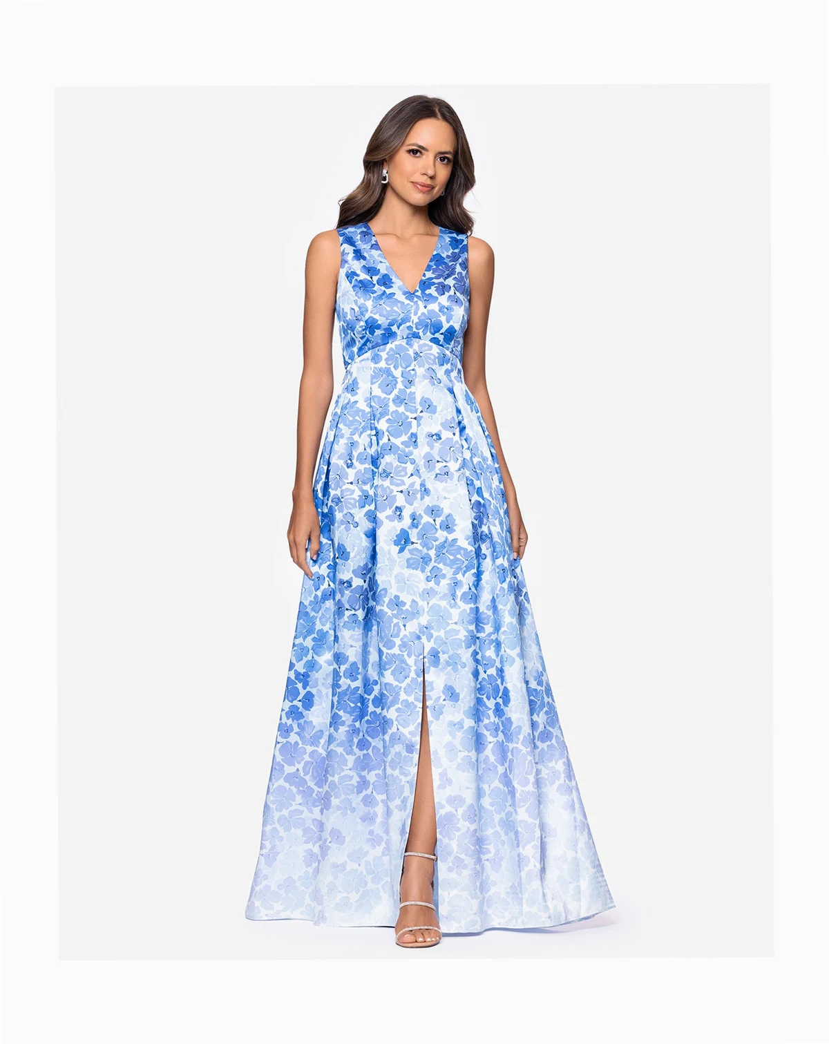 Petite V-Neck A-Line Gown