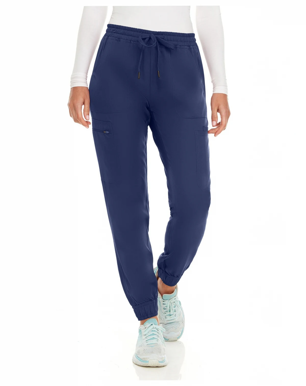 Women's Seven Pocket Cargo Scrub Pants Joggers with 4-Way Stretch
