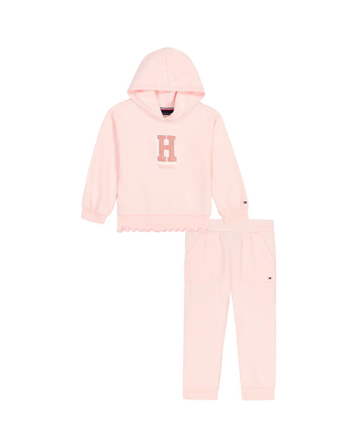 Girls' Toddler 2T-4T Chenille Logo Oversized Hoodie and Joggers, 2-Piece Set