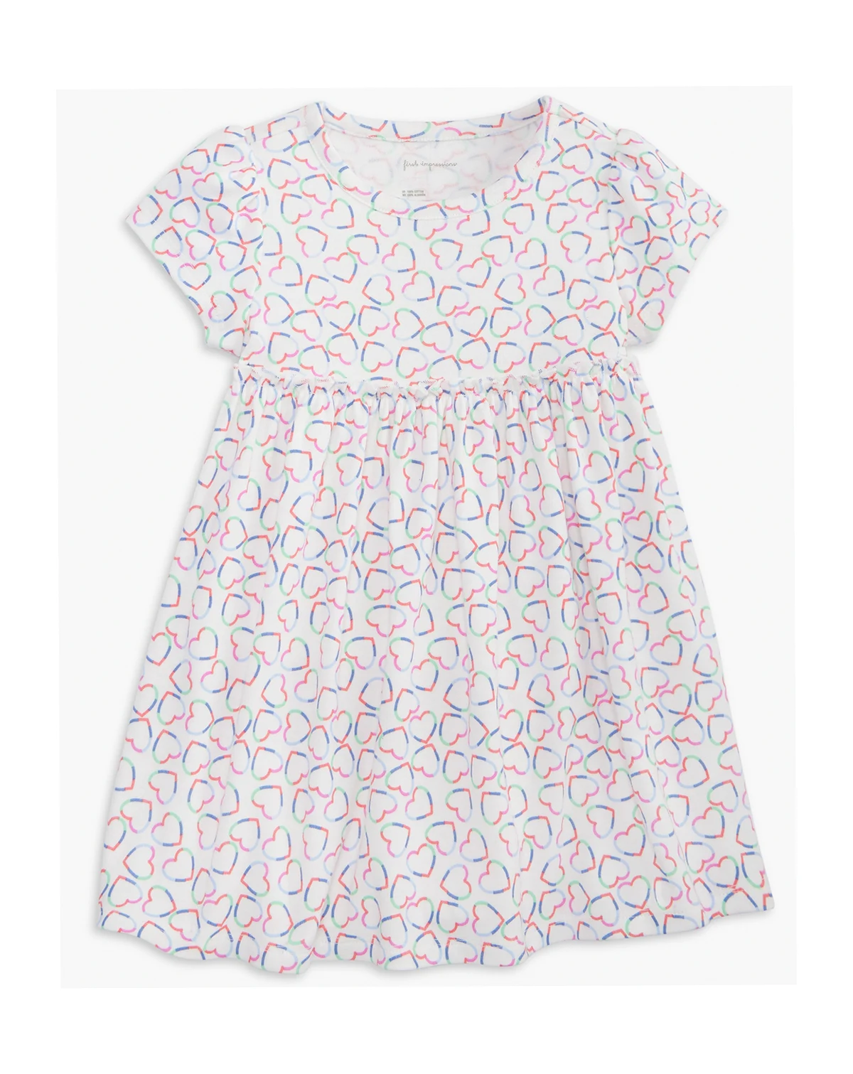 Girls' Toddler 2T-4T Mix and Match Linear Hearts Printed Dress, Macy's Exclusive