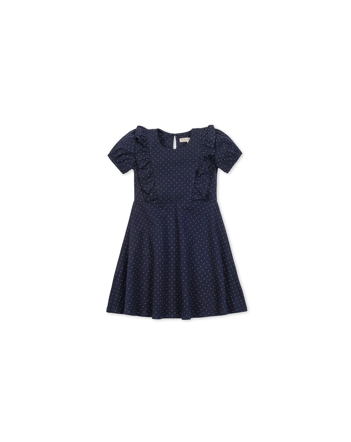 Toddler Girls' Organic Short Sleeve Knit Ruffle Dress
