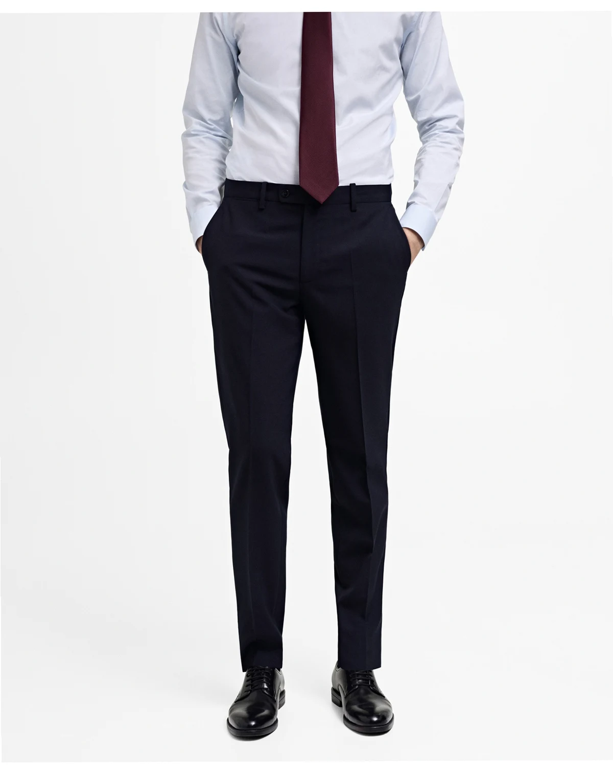 Men's Wool Slim-Fit Suit Pants