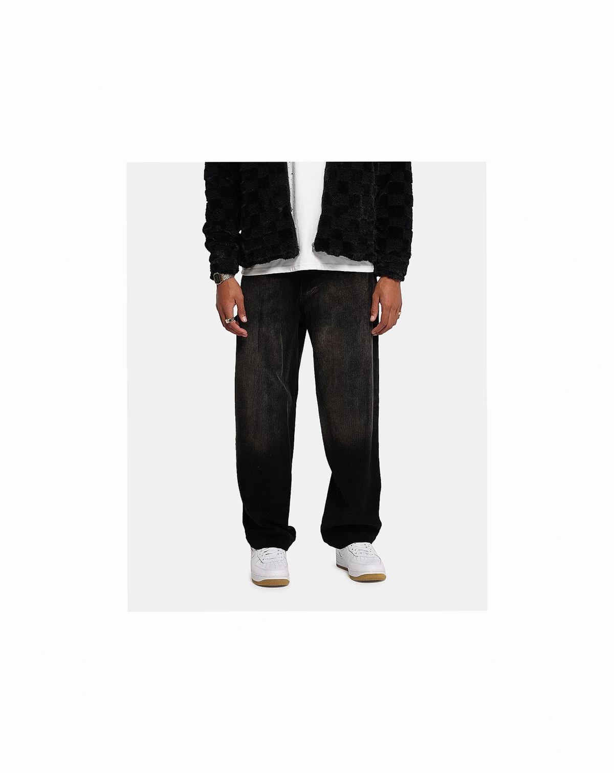 Men's Corduroy Wash Pants, Brown - 38