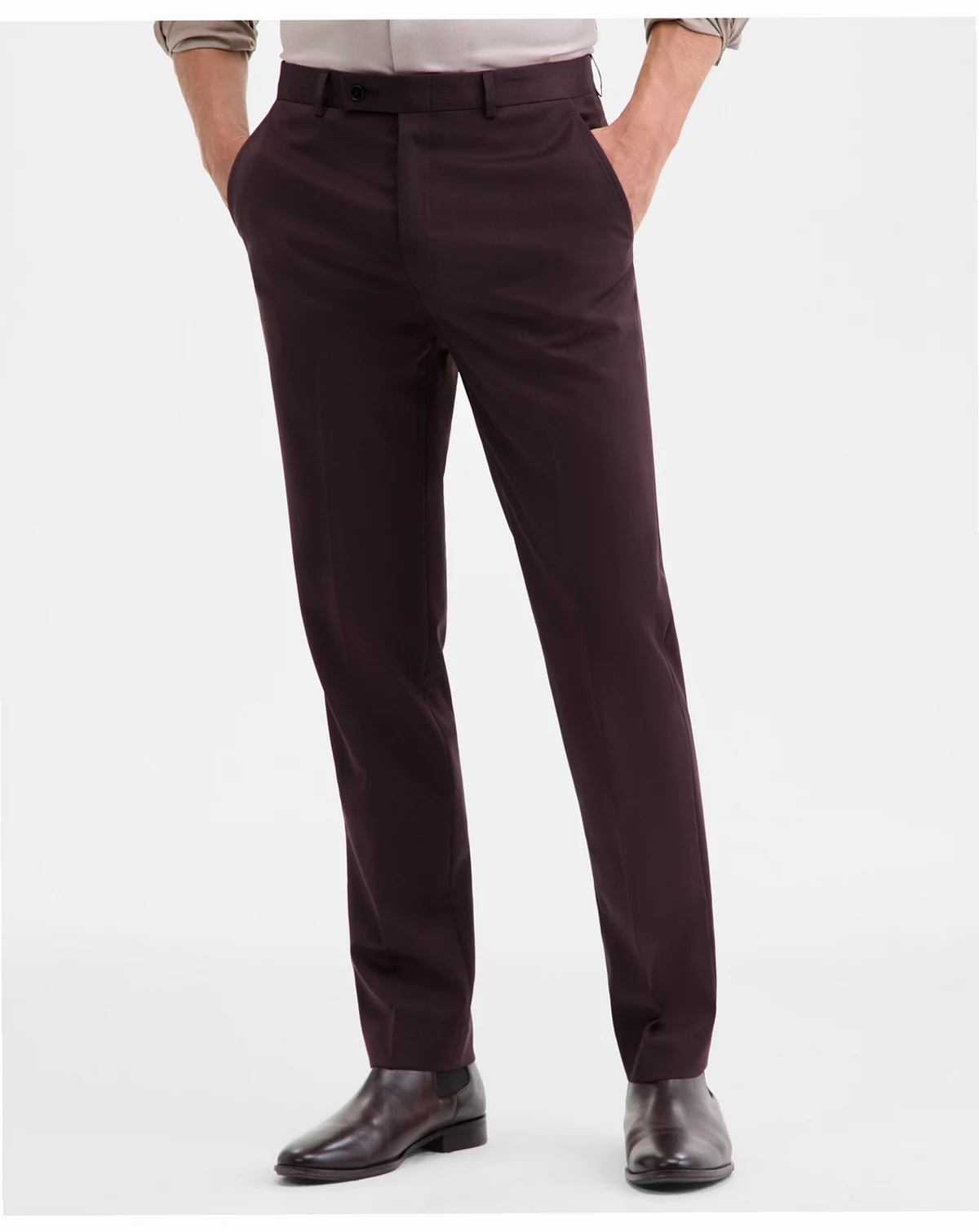 Men's Slim-Fit Wool-Blend Suit Pants