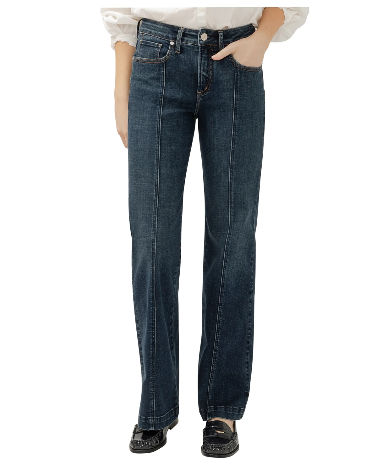 Women's Avery High Rise Curvy Fit Trouser Leg Jeans