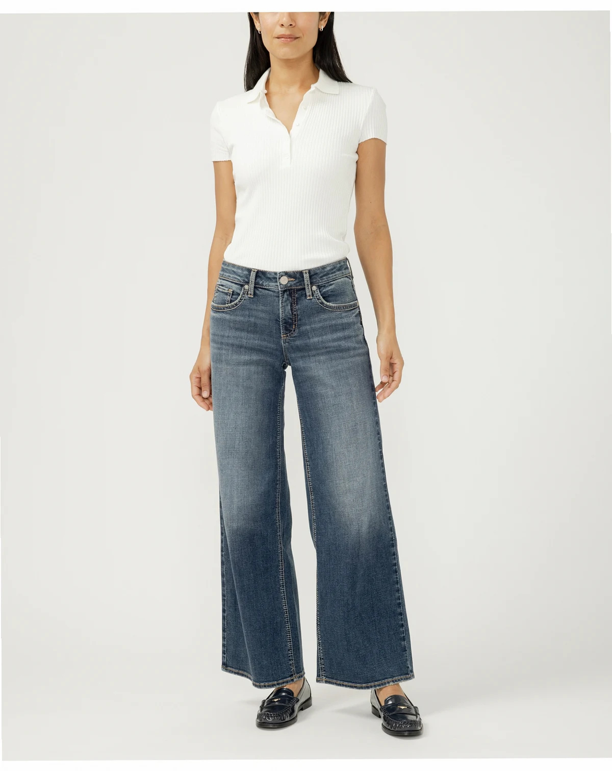 Women's Suki Wide Mid Rise Curvy Fit Jeans