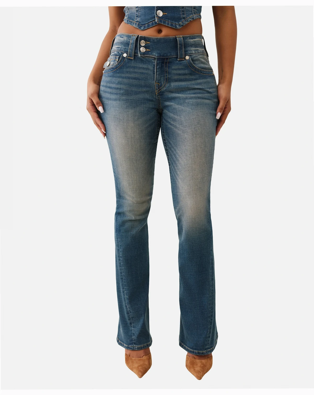 Women's Joey Low Rise Flare Flap Jeans