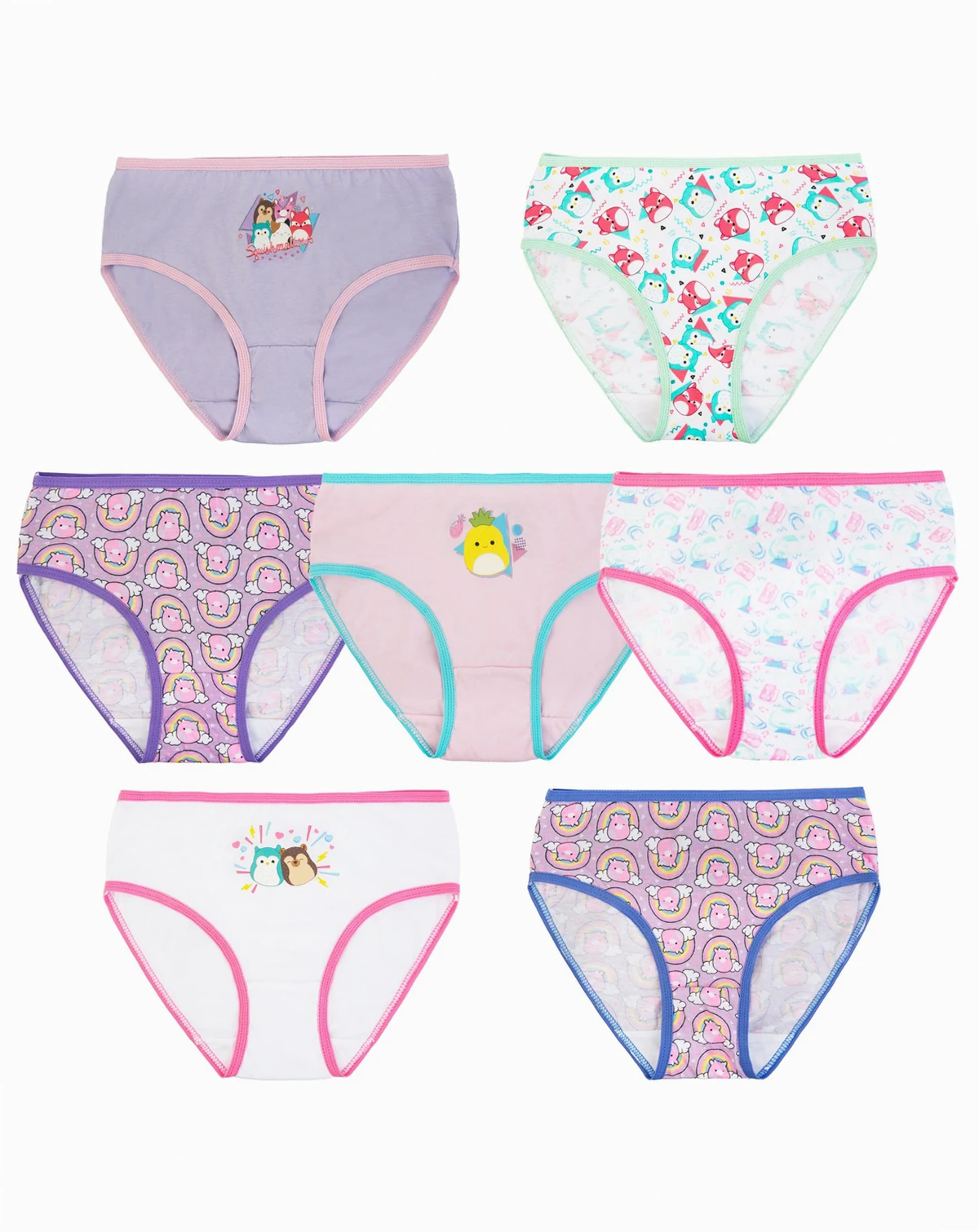 Squishmallows 7Pack Big Girls Underwear