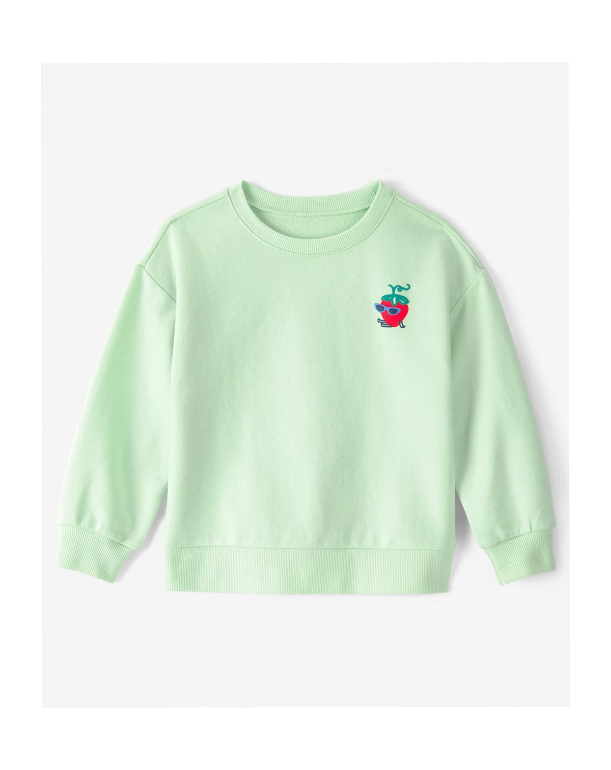 Girls' Toddler 2T-5T Strawberry French Terry Pull-On Sweatshirt