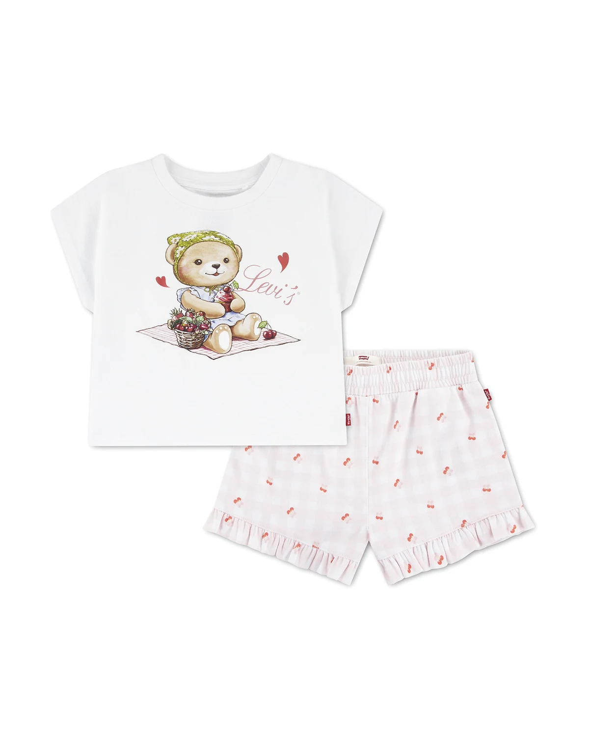 Girls' Toddler 2T-4T Crewneck T-Shirt and Shorts, 2-Piece Set