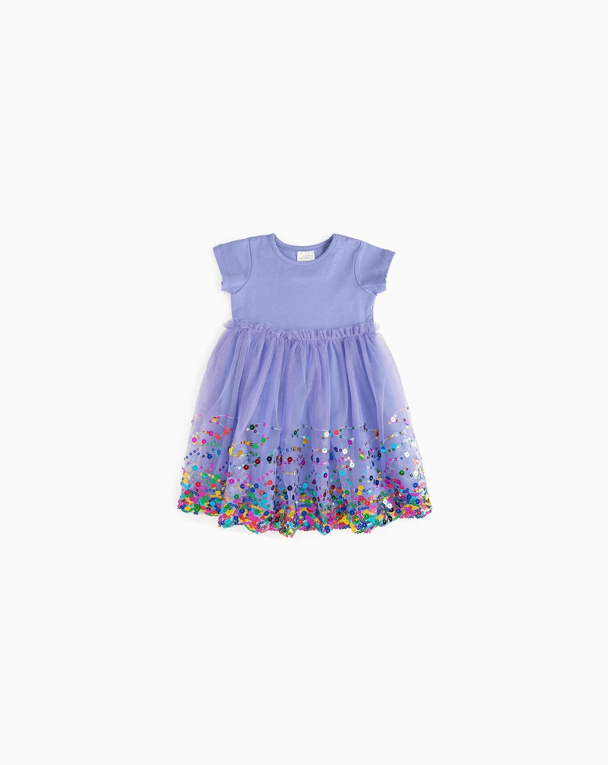 Toddler Girls Lavender Confetti Short Sleeve Tutu Dress