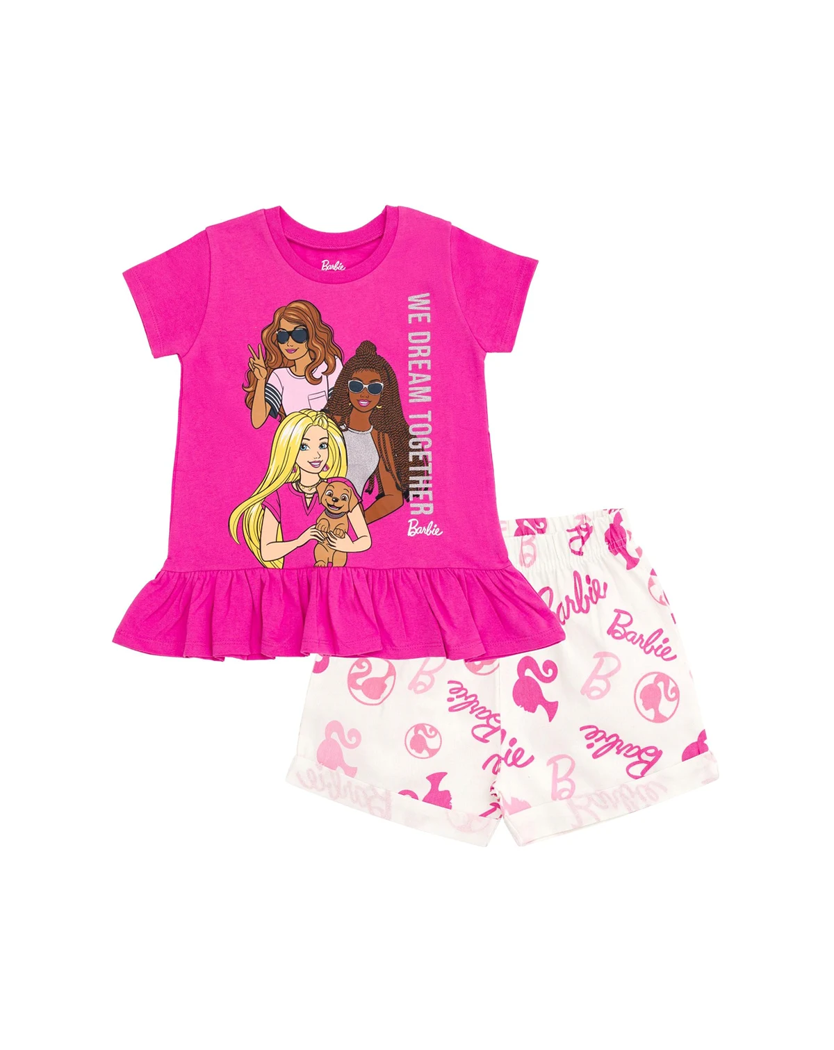 Toddler Girls Peplum T-Shirt and Shorts Outfit Set