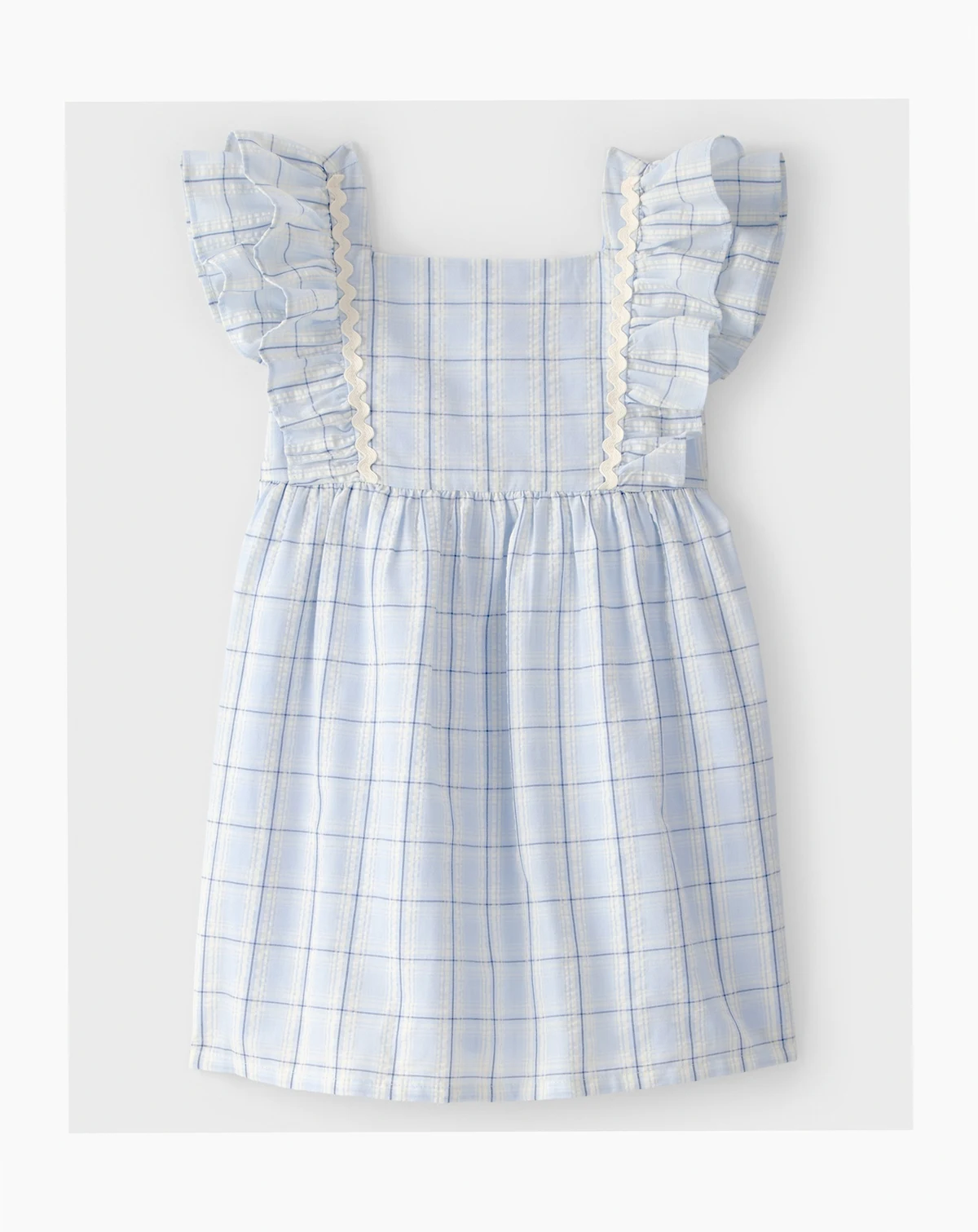 Girls' Toddler 2T-5T Ruffle-Sleeve Plaid Dress