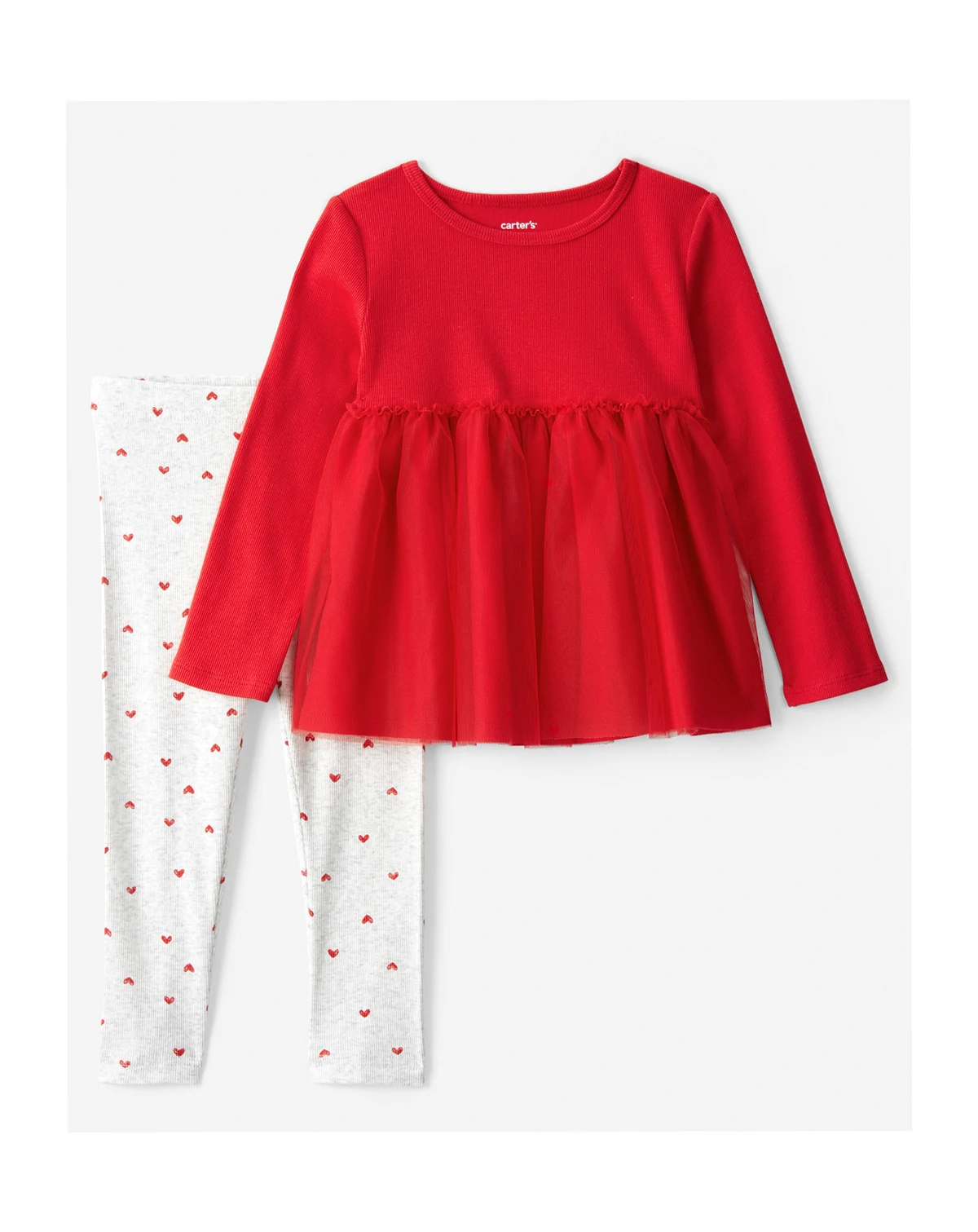 Girls' Toddler 2T-5T Valentine's Day Long-Sleeve T-Shirt and Leggings, 2-Piece Set