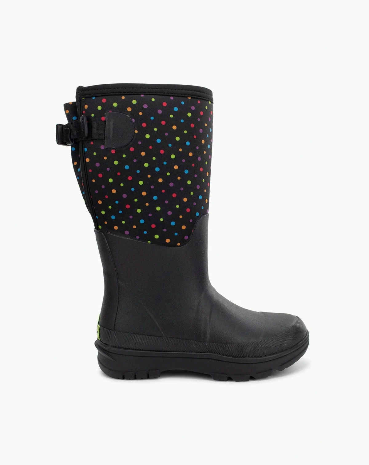 Womens Ditsy Dot Faux Fur Neoprene Wide Calf Cold Weather Boot