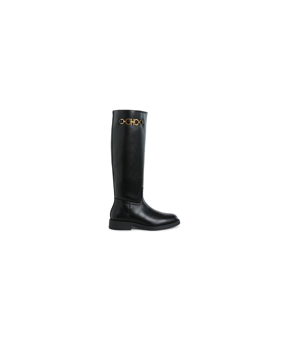 Kiang Metal Chain Link Detail Calf Boots