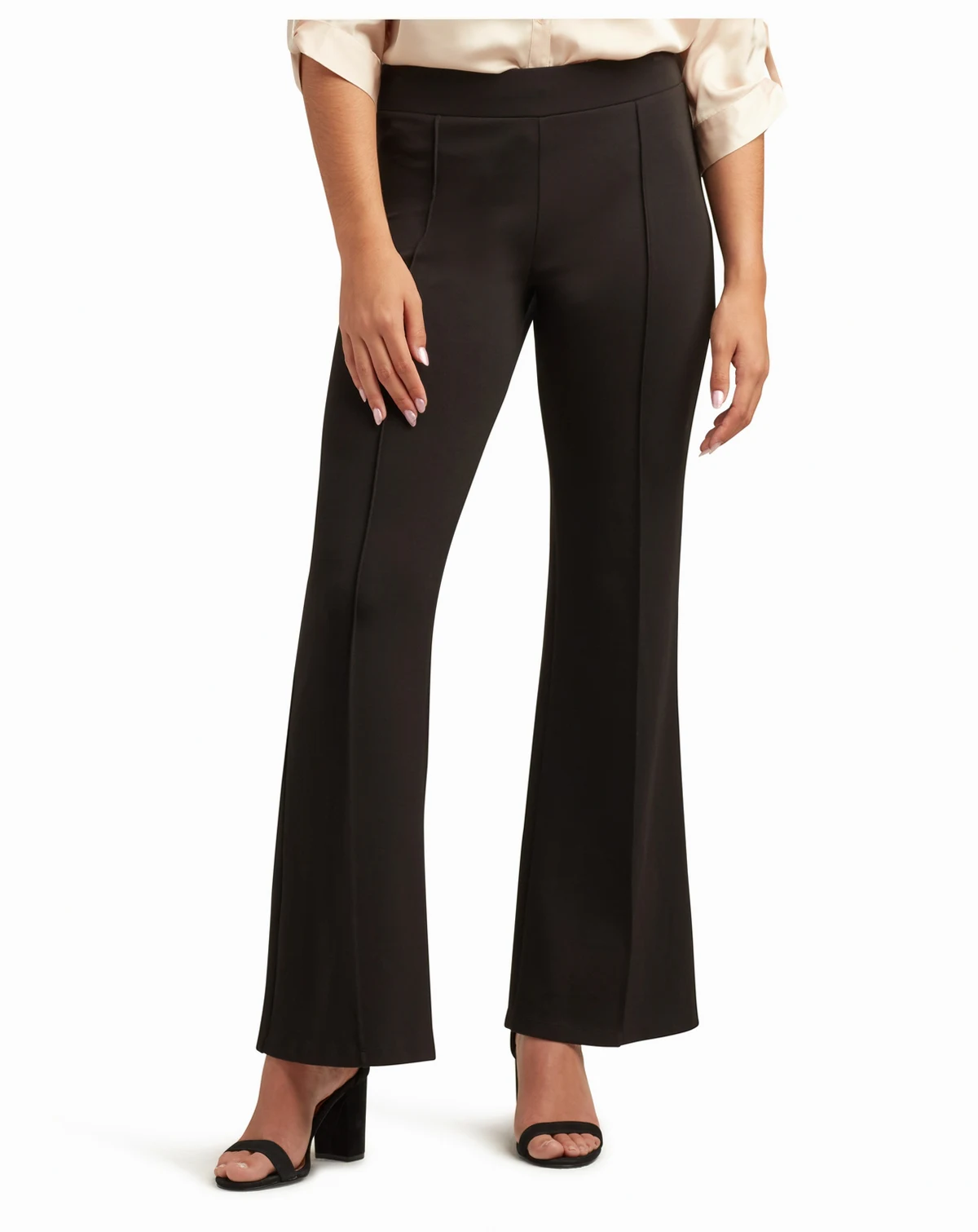 Juniors Seamed Wide-Leg Scuba Pants