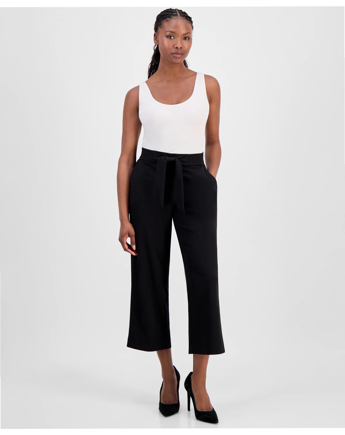 AK Anne Klein Petite Cropped Pull-On Pants