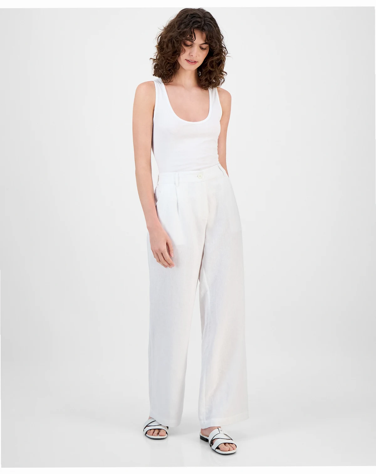 Women's Wide-Leg 100% Linen Pants, Macy's Exclusive