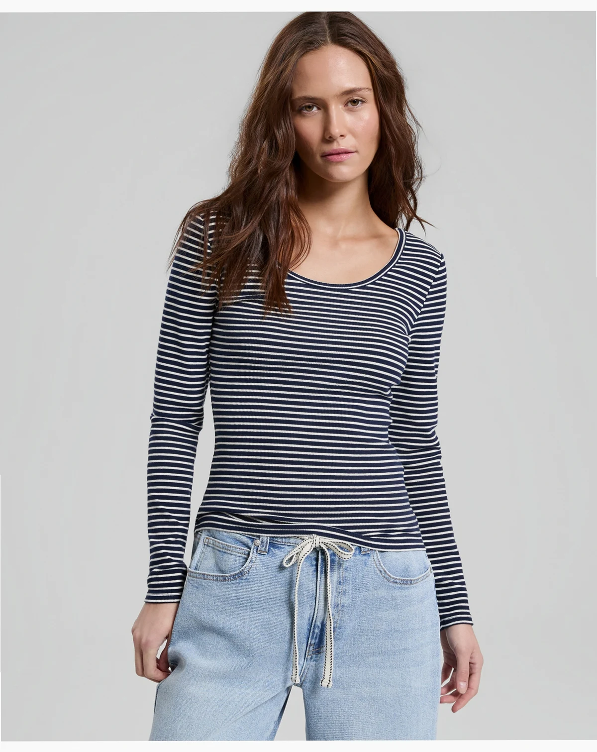Women's Striped Double-Scoop Top, Macy's Exclusive