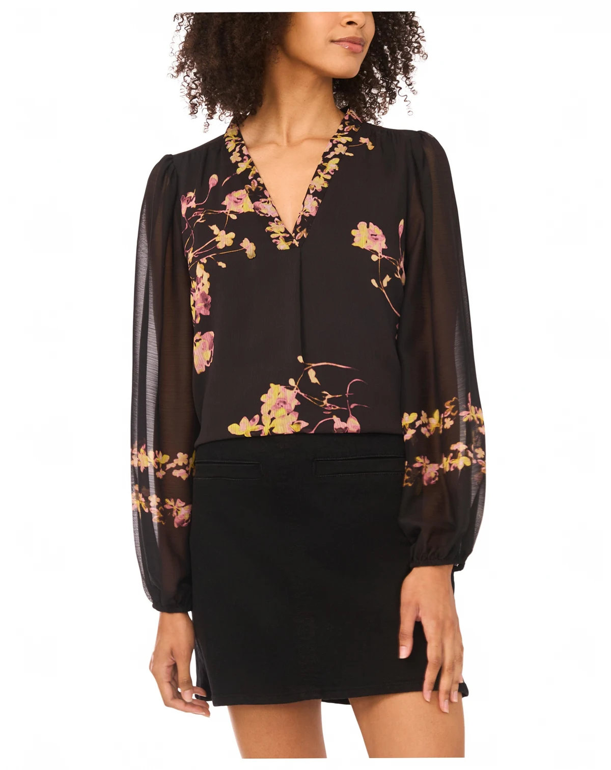 Women's Printed V-Neck Top