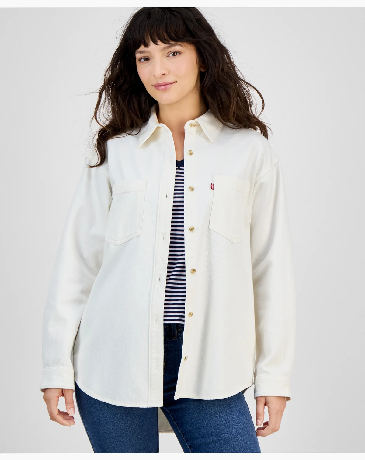 Women's Iris Button-Front Cotton Overshirt