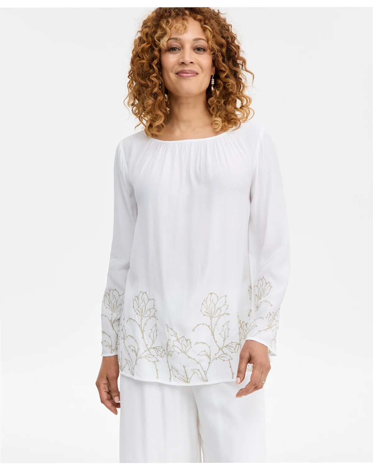 Women's Floral Embroidered Blouse, Macy's Exclusive