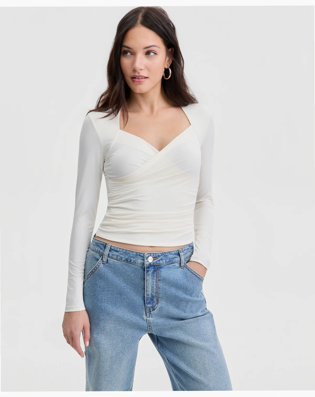 Women's Long-Sleeve Sweetheart-Neck Knit Top, Macy's Exclusive