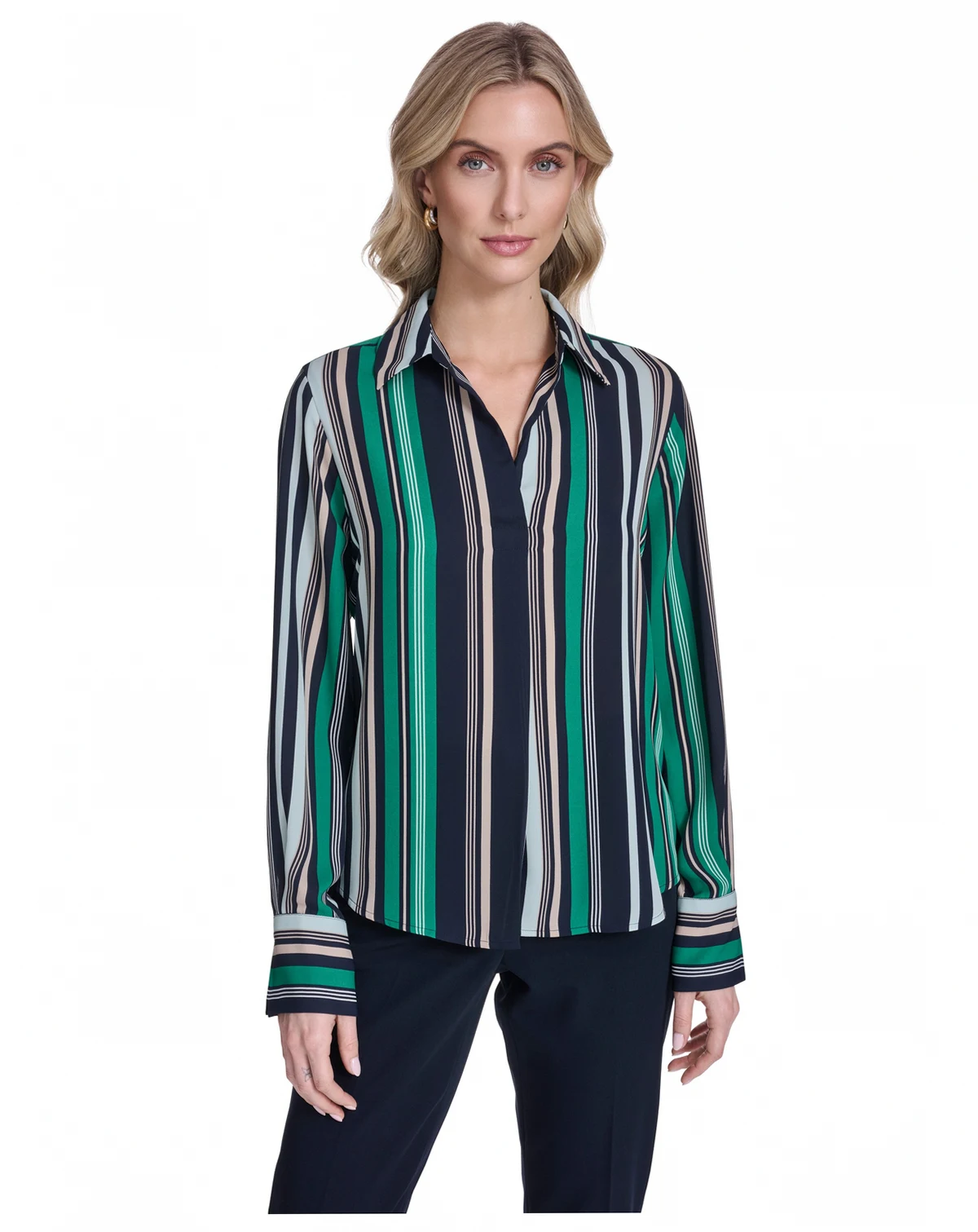 Women's Striped Popover Top