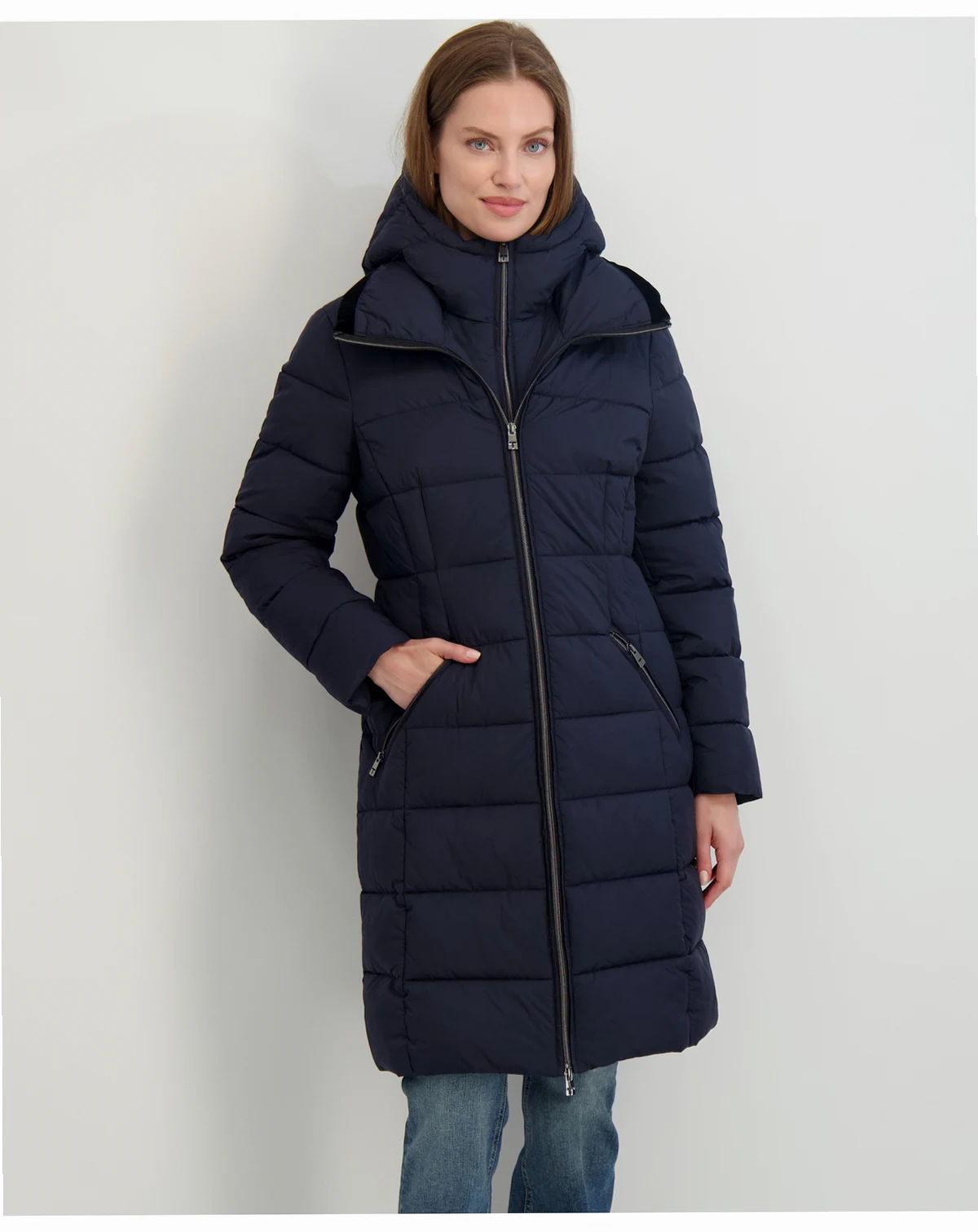 Women's Hooded Bibbed Puffer Coat