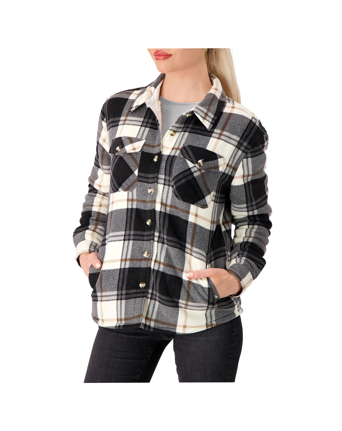 Women's Jacqueline Long Sleeve Plaid Shirt Jacket