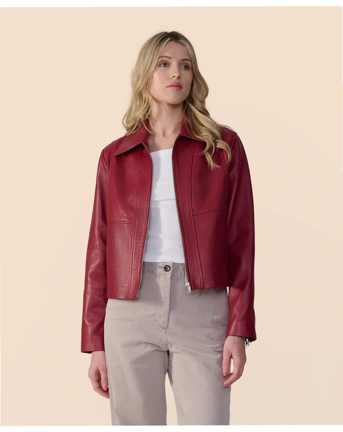 Women's Classic Leather Jacket, Created for Macy's