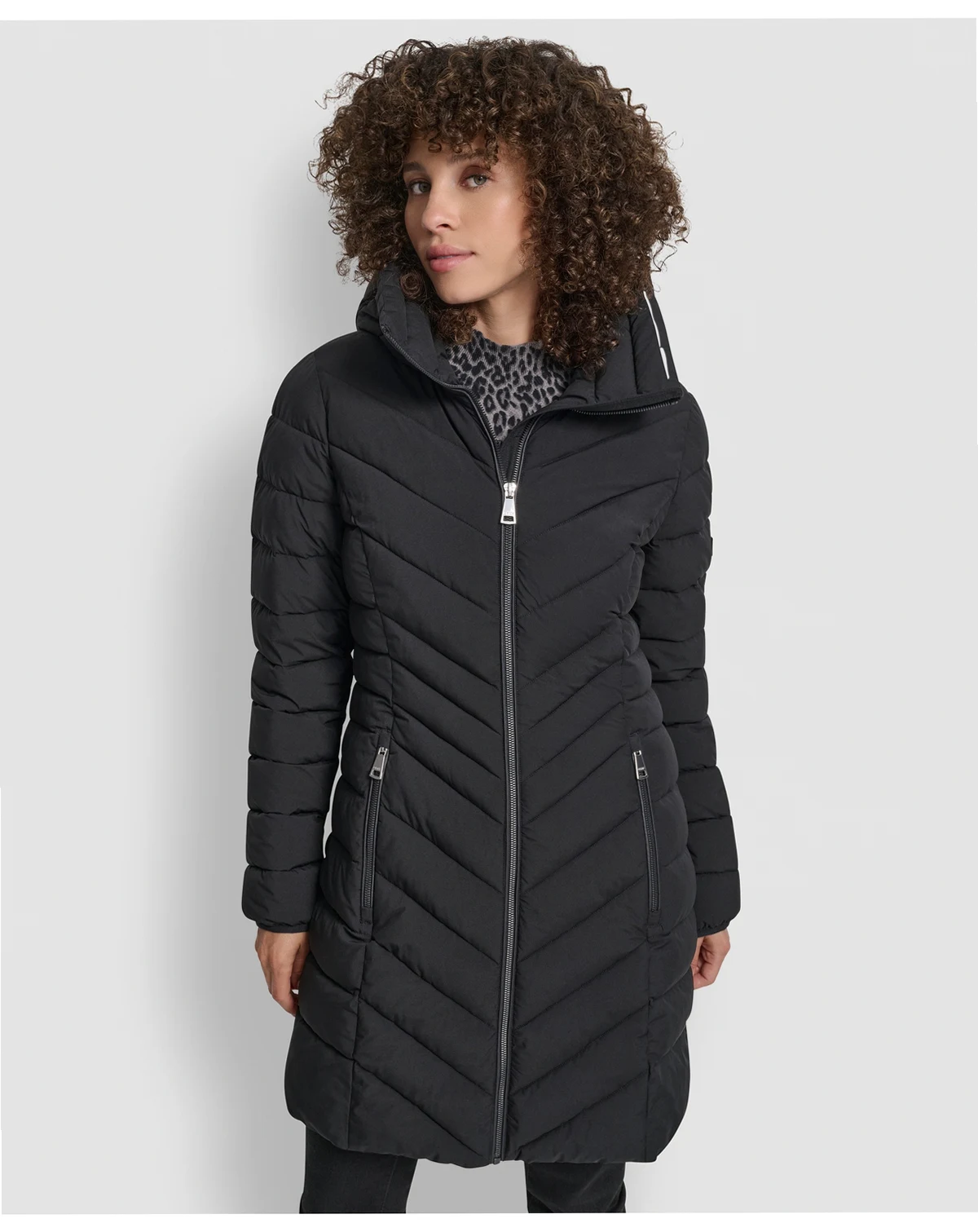 Women's Chevron Stand Collar Coat