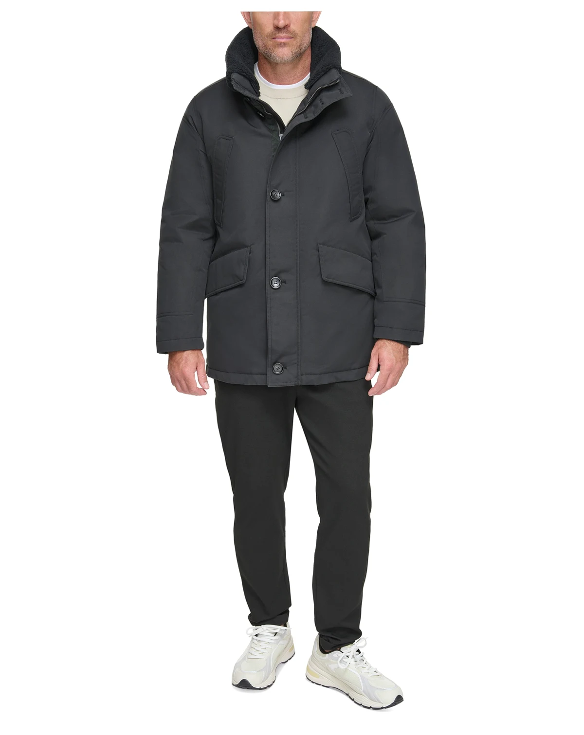 Men's Wittstock Insulated Full-Zip Waxed Parka with Removable Fleece Trim