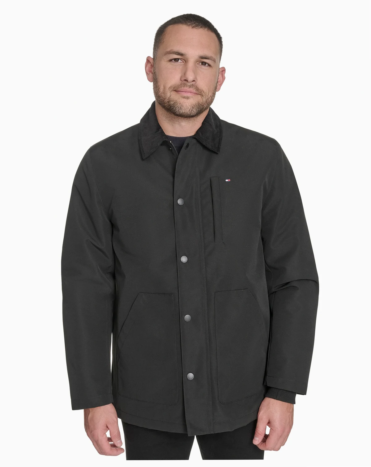 Men's Highland Barn Coat with Corduroy Collar