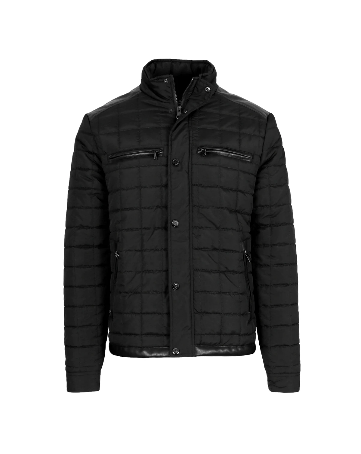 Men's Lightweight Quilted Jacket with Synthetic Trim Design