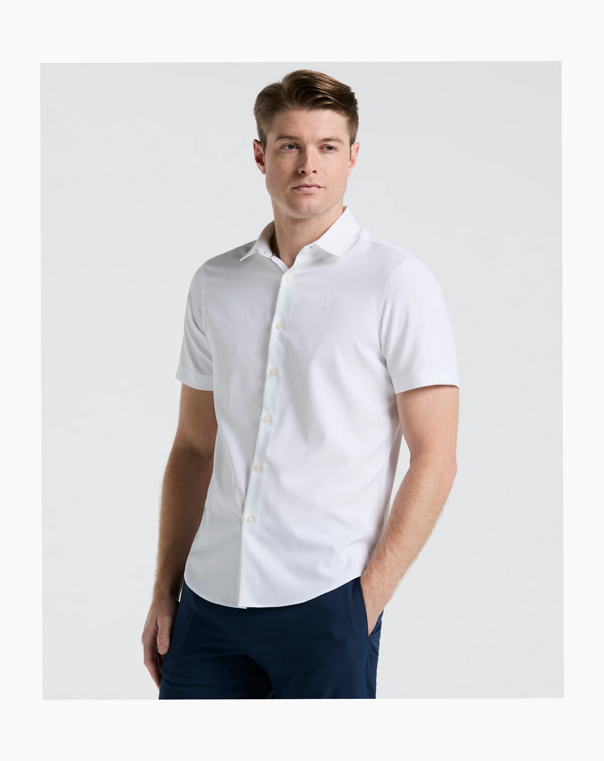 Men's Short Sleeve Solid Shirt