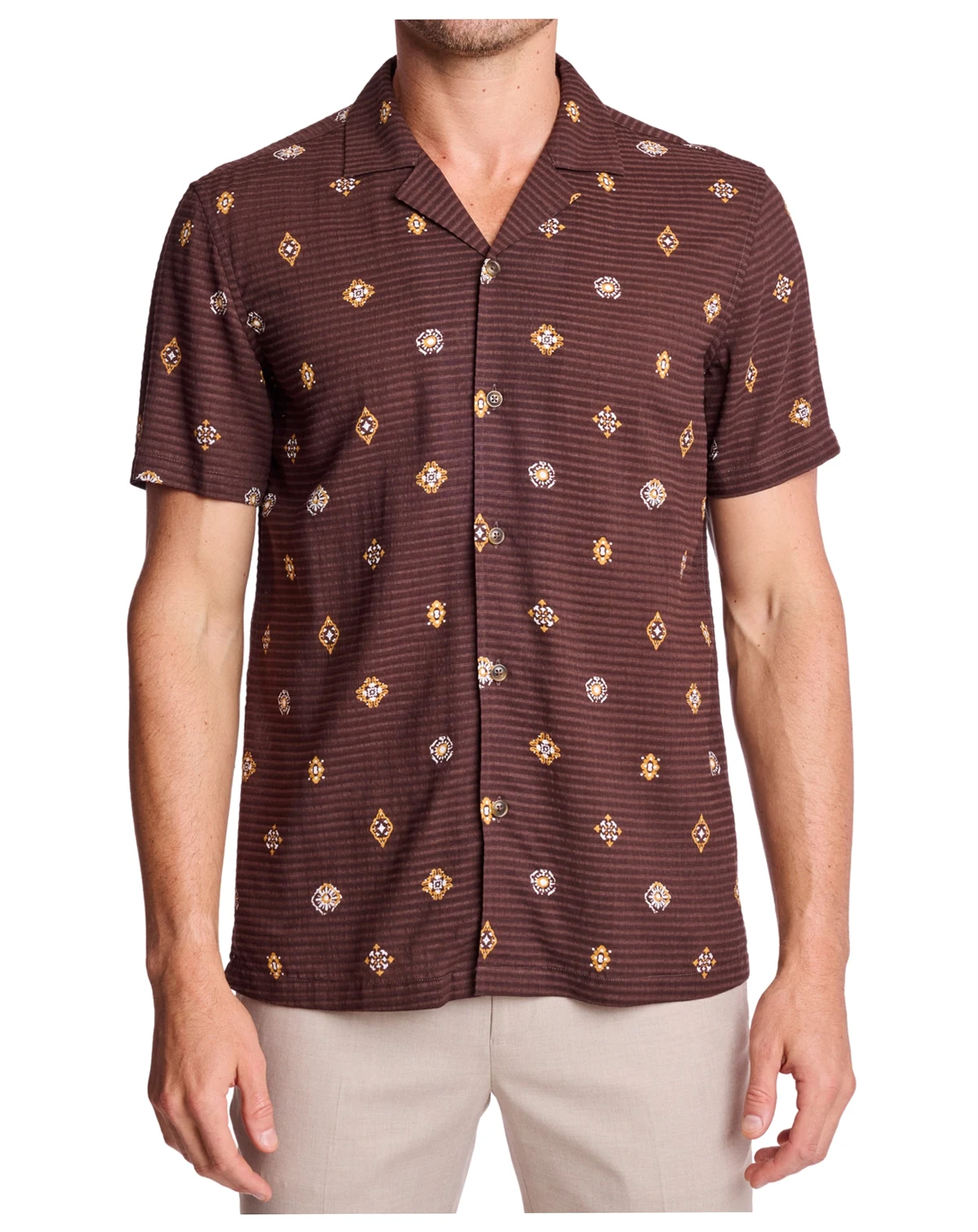 Men's Camp Collar Printed Shirt