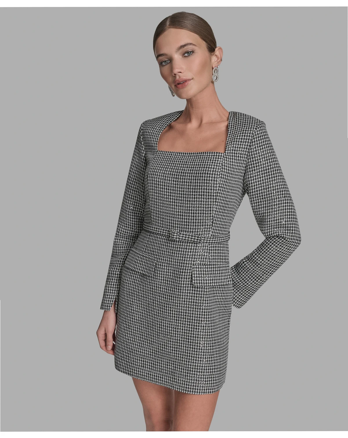 Women's Sequin Square Neck Sheath Dress