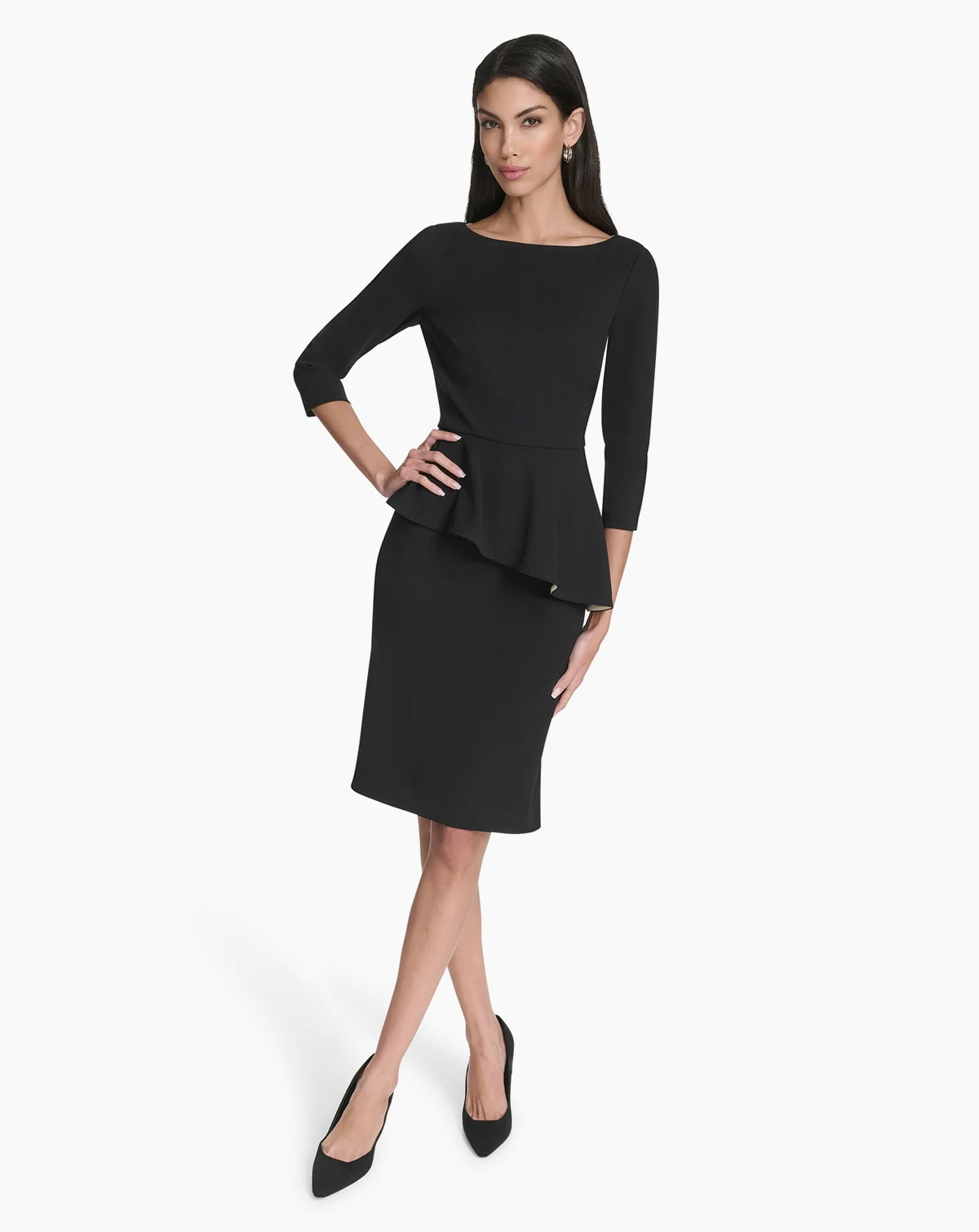 Women's Boat Neck Midi Dress