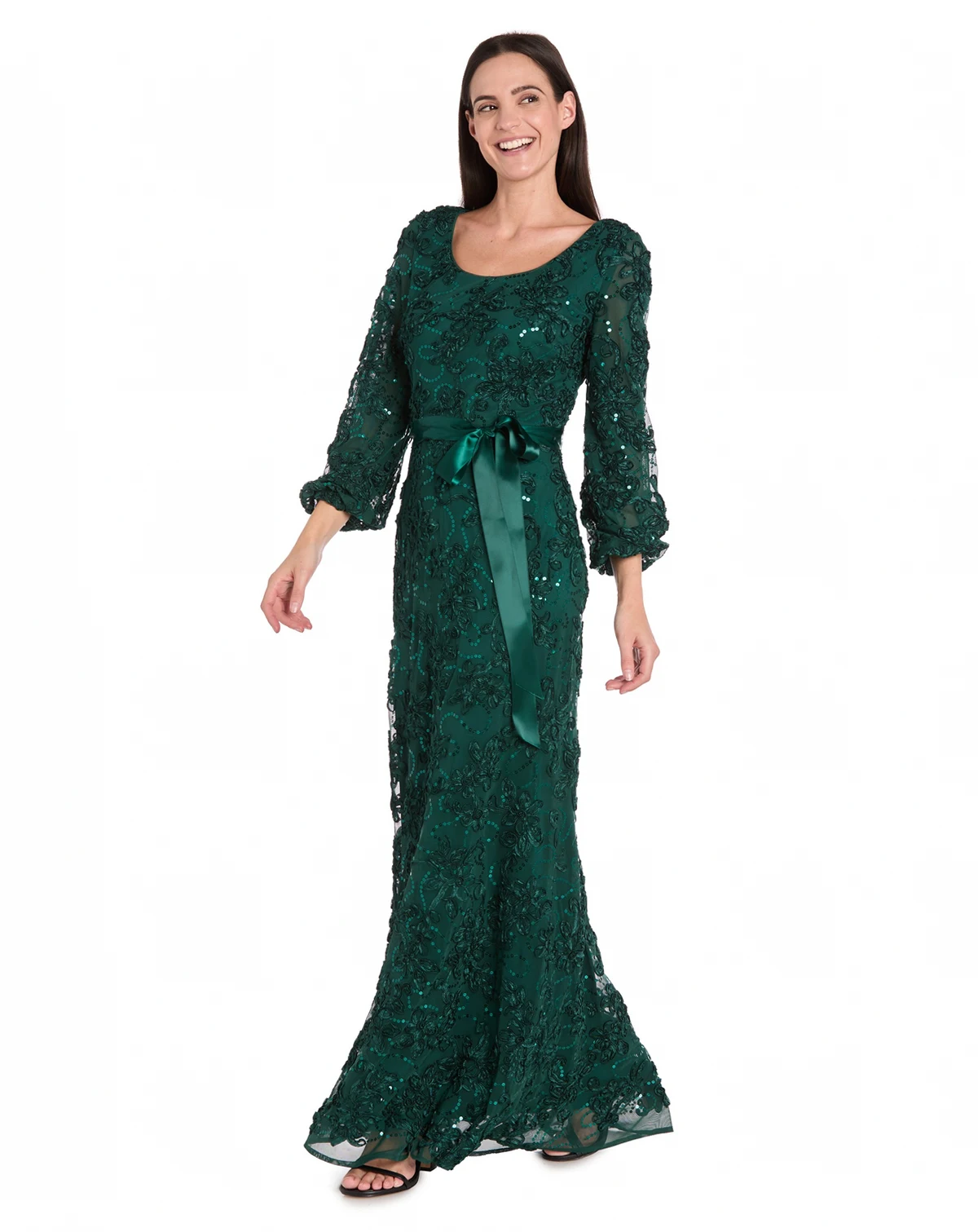 Women's Long Stretch Soutache Lace Dress