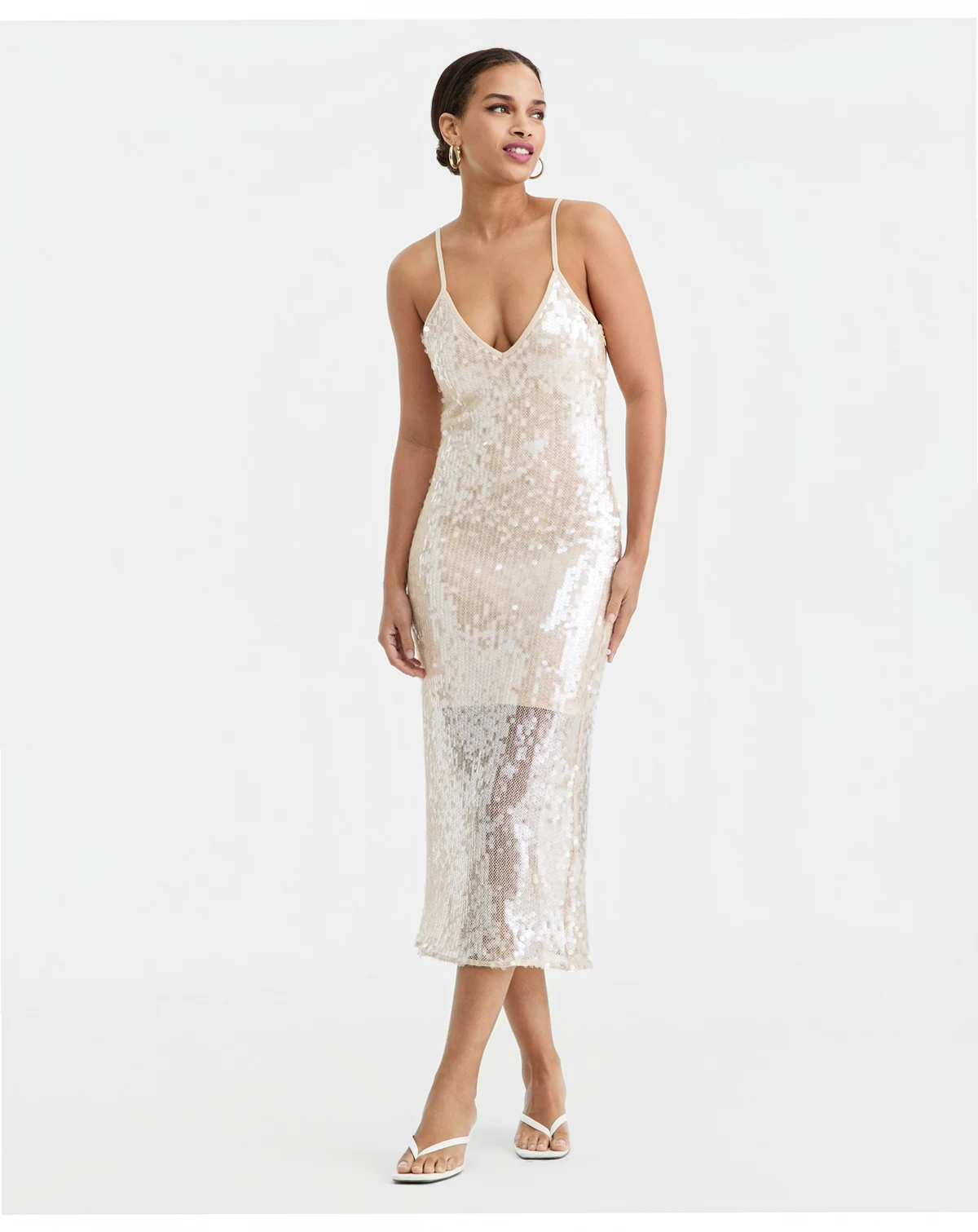 Women's Sequin Bodycon Midi Dress, Macy's Exclusive